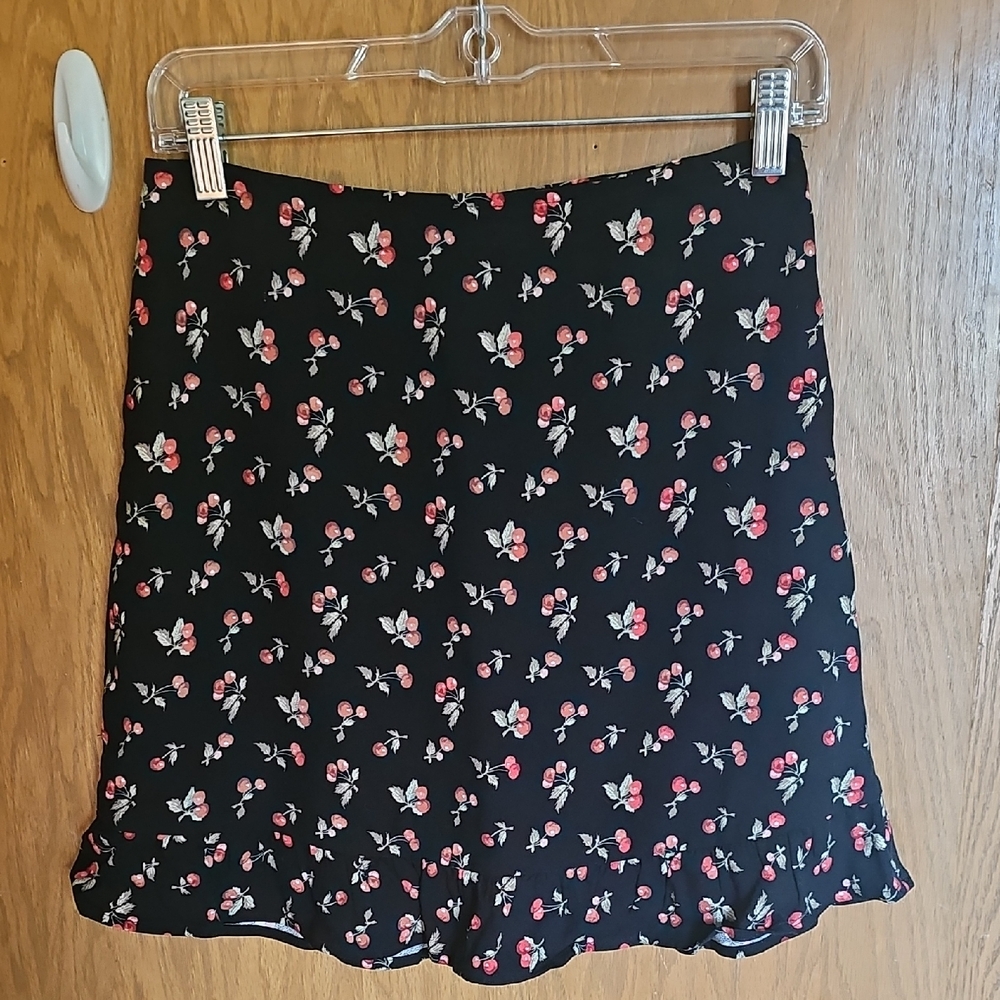 Black Skirt With Cherries
